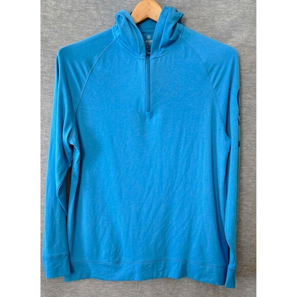 G/Fore Hoodie Mens Blue 1/4 Zip Casual Lightweight Stretch Golf Size XL - Picture 1 of 7